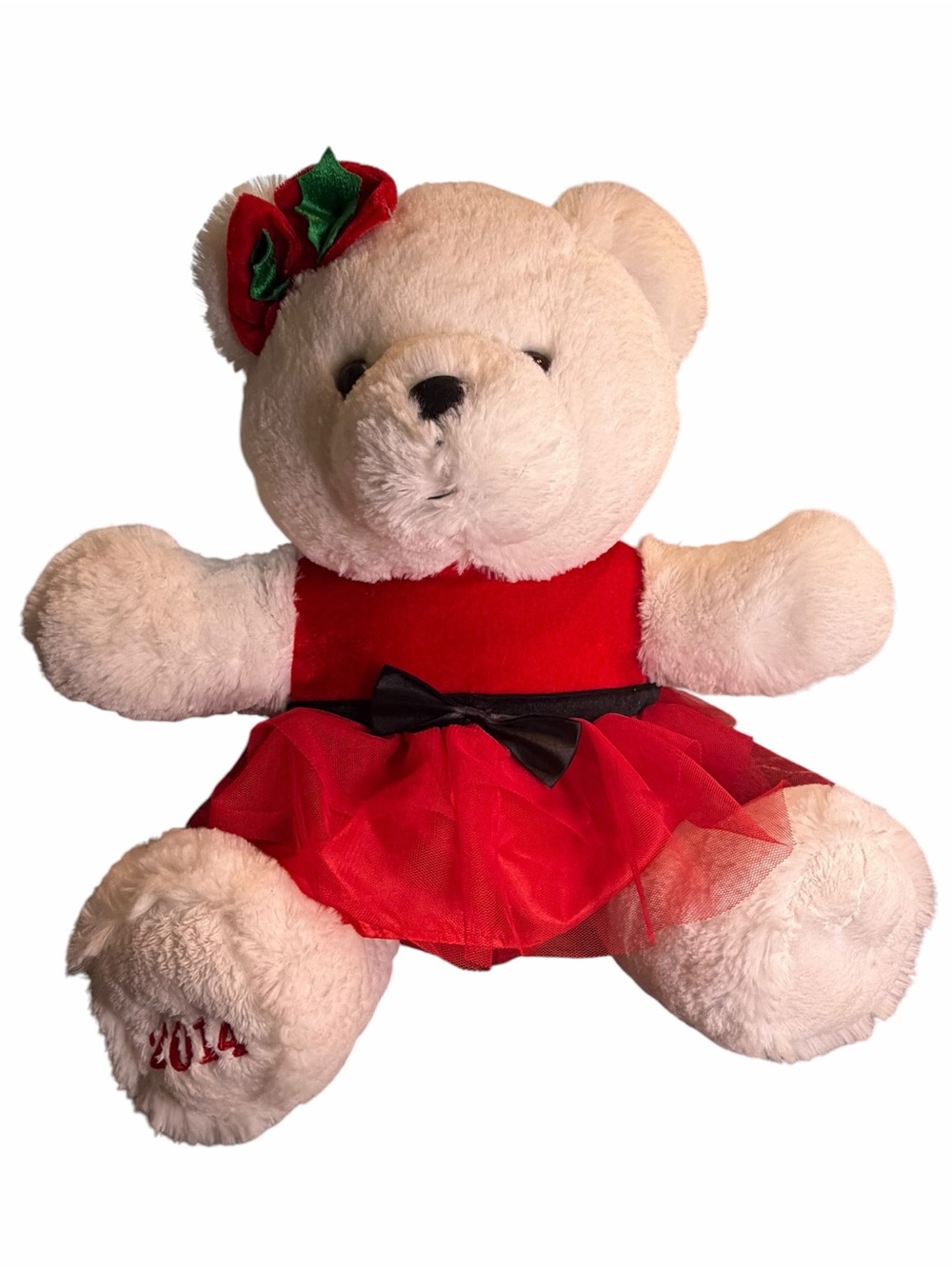 Dan Dee 2014 Valentine Teddy Bear Red Tutu Dress Roses Plush 16”